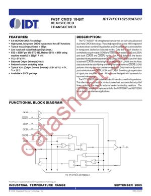 IDT74FCT162500CTPVG datasheet  